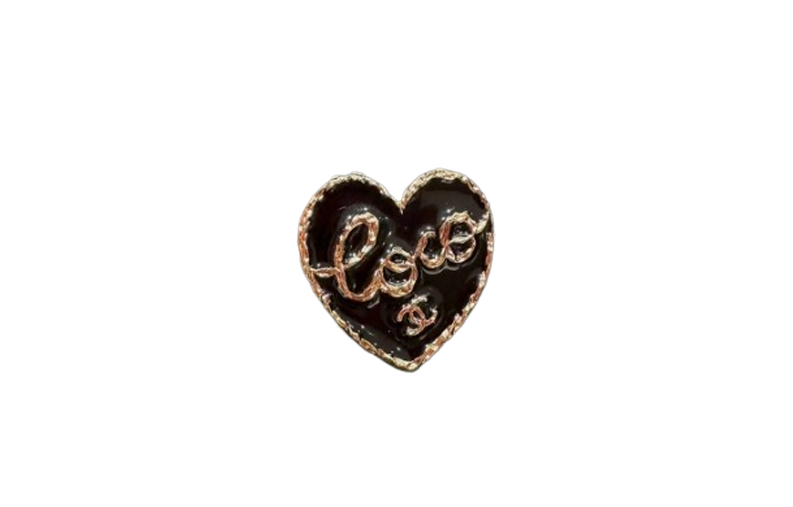 (Women) CHANEL 24P Black Enamel Heart 'Love' Letter Brooch for Women. ABC958-B16086-NW195 圖 4