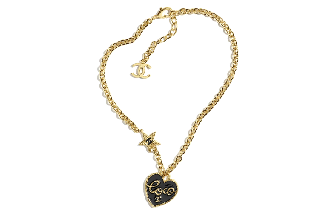 (Women) CHANEL 24P Gold Heart Geometric Pendant Necklace for Women. ABC950-B16086-NW195 圖 3