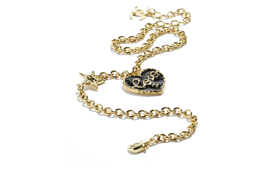 (Women) CHANEL 24P Gold Heart Geometric Pendant Necklace for Women. ABC950-B16086-NW195 圖 4