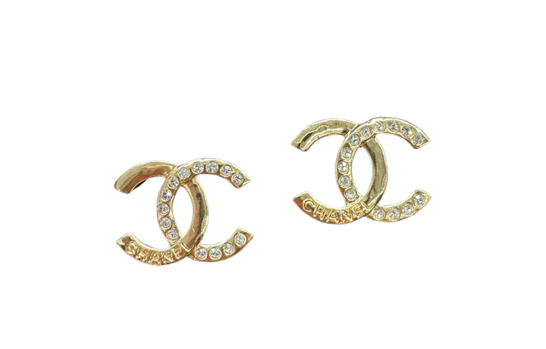 (Women) CHANEL 24P Gold Letter Crystal Double C Earrings for Women. ABD104-B16157-NW375 圖 2