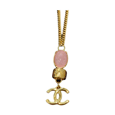 (Women) CHANEL 24P Gold Pendant Necklace with Faux Pearls and Rhinestones for Women. ABD013-B16126-NW437