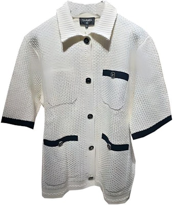 (W) CHANEL 24P Primavera Verano Cárdigan de Punto Beige con Ribete en Contraste. P76905-K11071-NV259 Order (W) CHANEL 24P Primavera Verano Cárdigan de Punto Beige con Ribete en Contraste. P76905-K11071-NV259