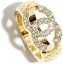 Order (W) CHANEL 24P Cincin Wanita Kristal Double C Musim Semi/Panas - Emas. ABD036-B16170-NW438