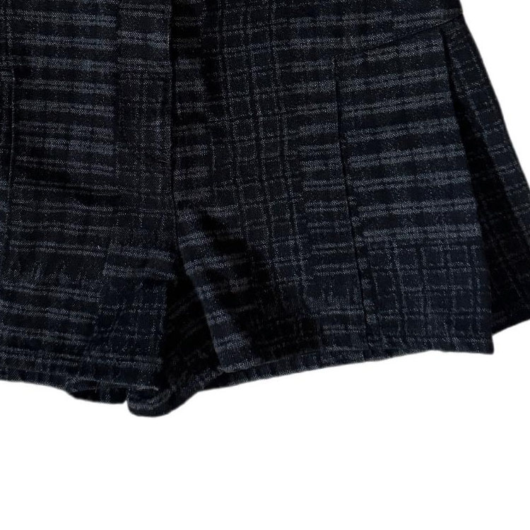 Purchase (W) シャネル 24SS ブラック チェック ボタン プリーツ デニム ショーツ カジュアルスタイル。 P77604-V69616-NZ728