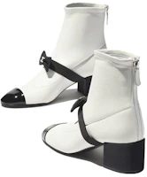 Shop (W) Botas Chanel Tobilleras Blancas de Cordón 55mm en Piel de Cordero Elástica G40099-Y56621-K5932