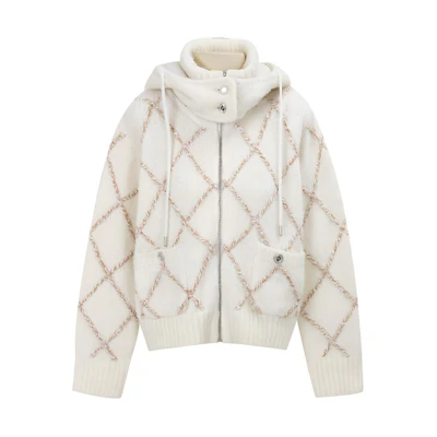 (Women) CHANEL 23N Colorblock Pattern Hooded Casual Long-Sleeve Jacket. P74369-K10903-NR545