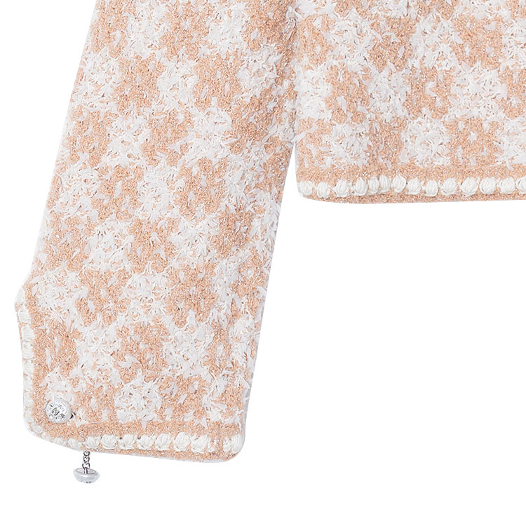 Purchase (W) CHANEL Jaket Kasual Beige Pola Berlian Rajut dengan Kancing. P75029-K10754-NN594