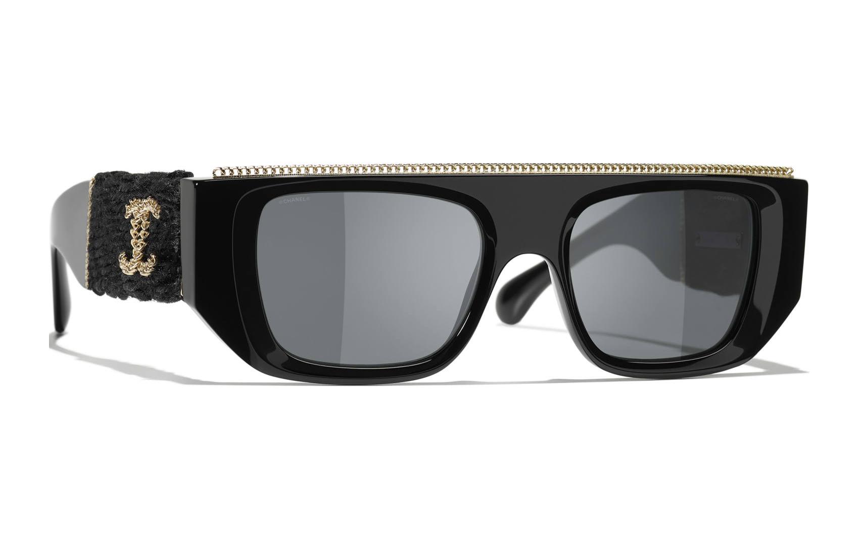 (Women) CHANEL  Black Aviator Acetate Sunglasses with Iconic Logo. C622/S4,A71549-X22001-S3005 圖 2