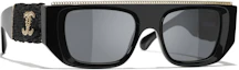 Order (W) CHANEL Cermin Mata Hitam Aviator Acetate dengan Logo Ikonik. C622/S4,A71549-X22001-S3005
