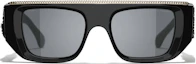 Lookbook (W) CHANEL Cermin Mata Hitam Aviator Acetate dengan Logo Ikonik. C622/S4,A71549-X22001-S3005
