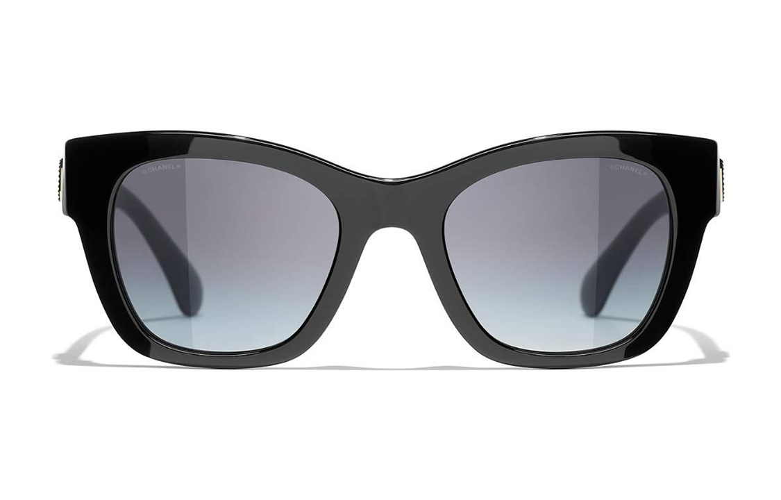 Order (W) CHANEL Gafas de Sol Negras Butterfly con Doble C en las Patillas. CH54781403S6