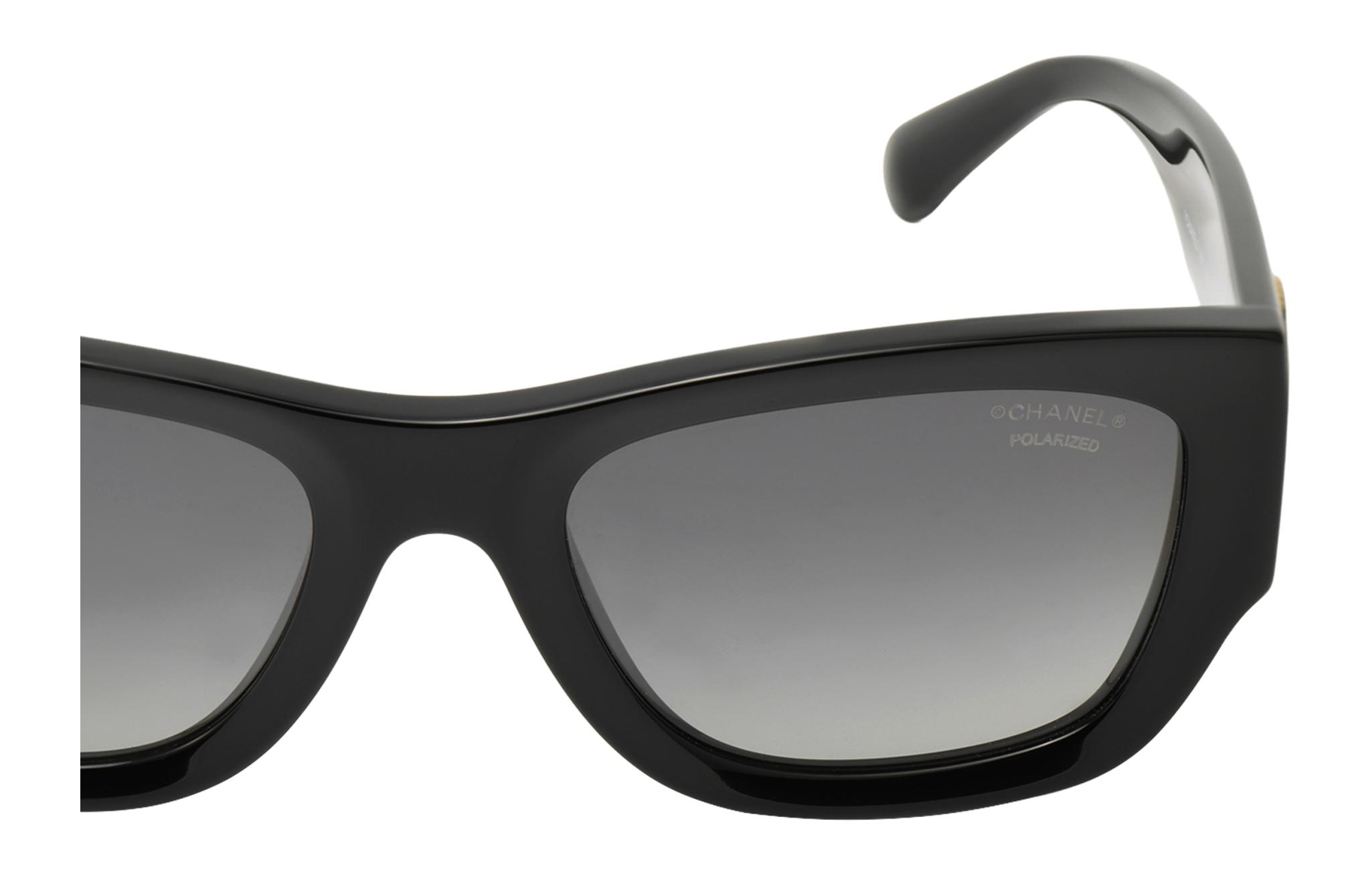 Purchase (W) CHANEL Cermin Mata Hitam Klasik Logo Double C Tidak Simetri. CH5507-C622S8