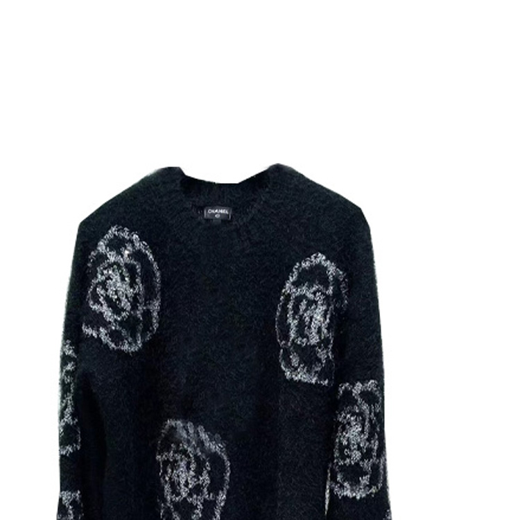 (Women) CHANEL  Black Contrast Crewneck Casual Long-Sleeve Sweater. P76079-K10943-NS008 圖 4