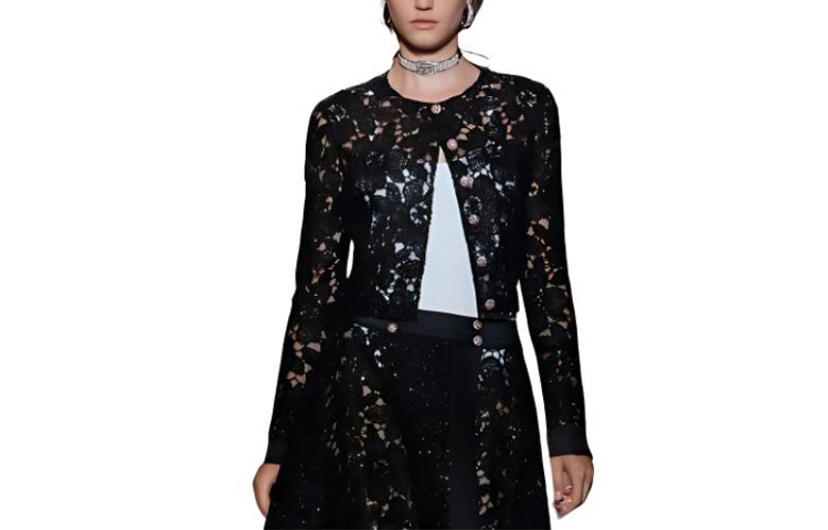 (Women) CHANEL  Black Floral Lace Long Sleeve Jacket - Spring 2024 Collection. P77281-V69094-94305 圖 2