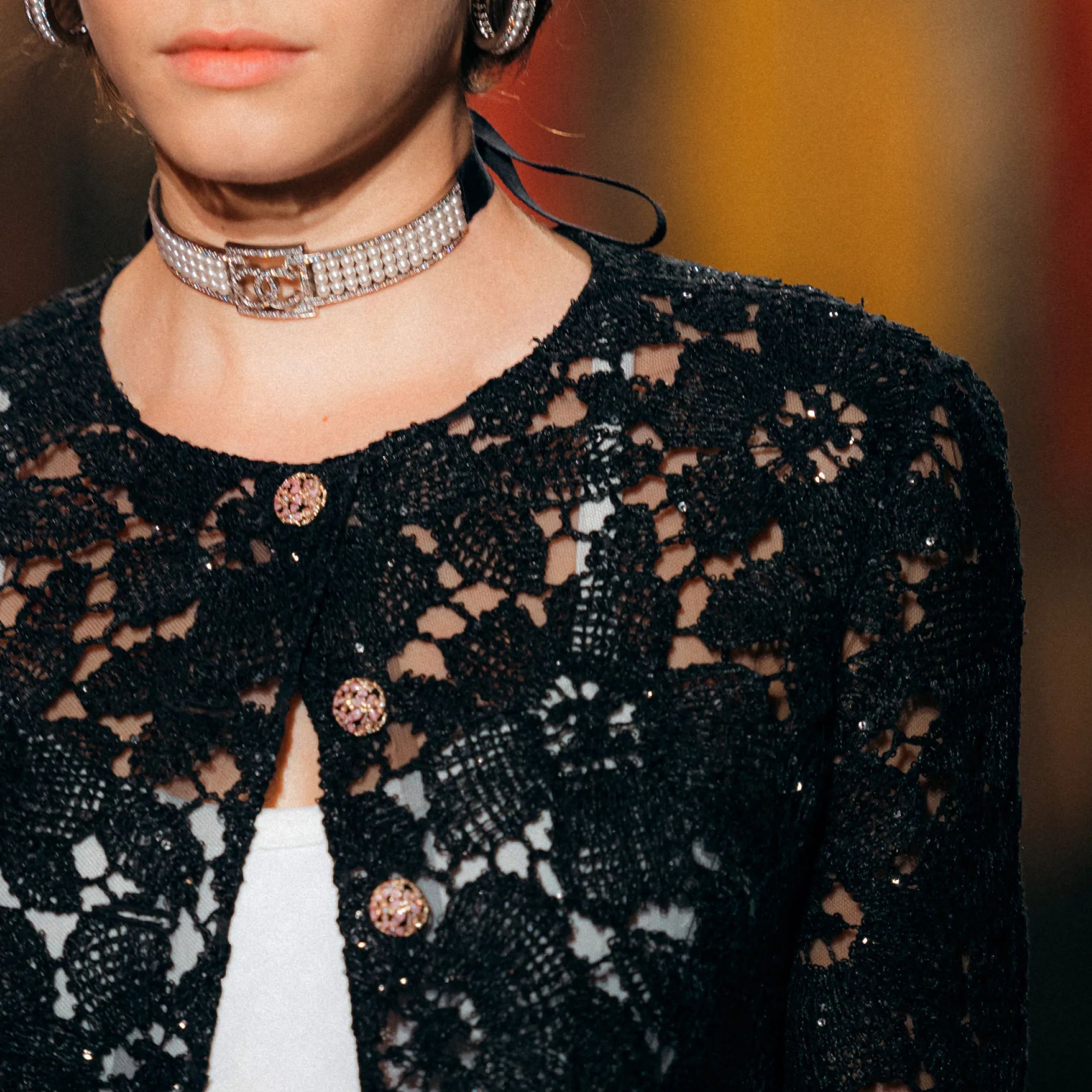 (Women) CHANEL  Black Floral Lace Long Sleeve Jacket - Spring 2024 Collection. P77281-V69094-94305 圖 4