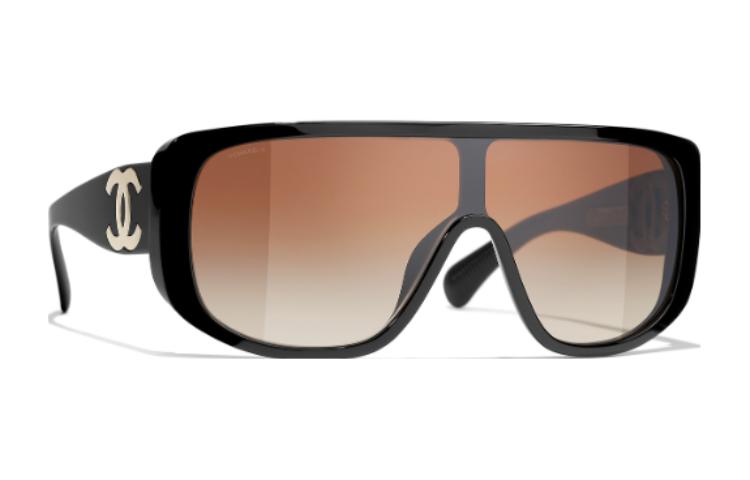 (Women) CHANEL  Black Irregular Acetate Sunglasses with Logo Detail. CH5495C622S5 圖 2