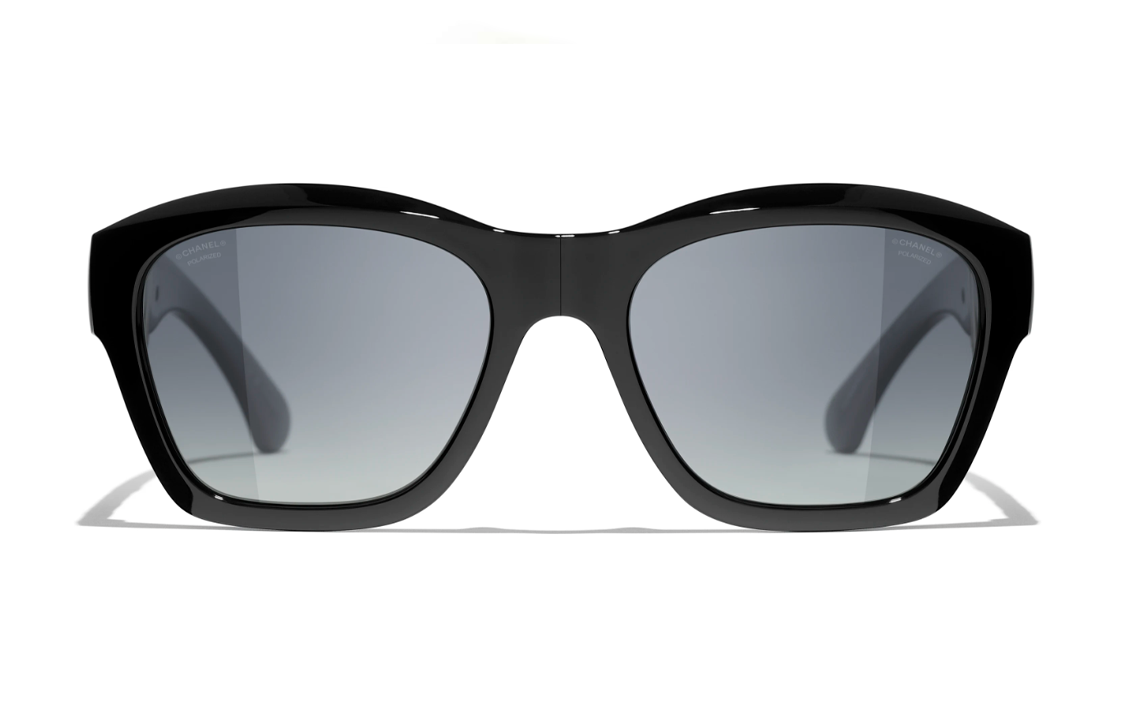 (Women) CHANEL  Black Irregular Diamond Pattern Sunglasses. CH6055B C622/S8 圖 3