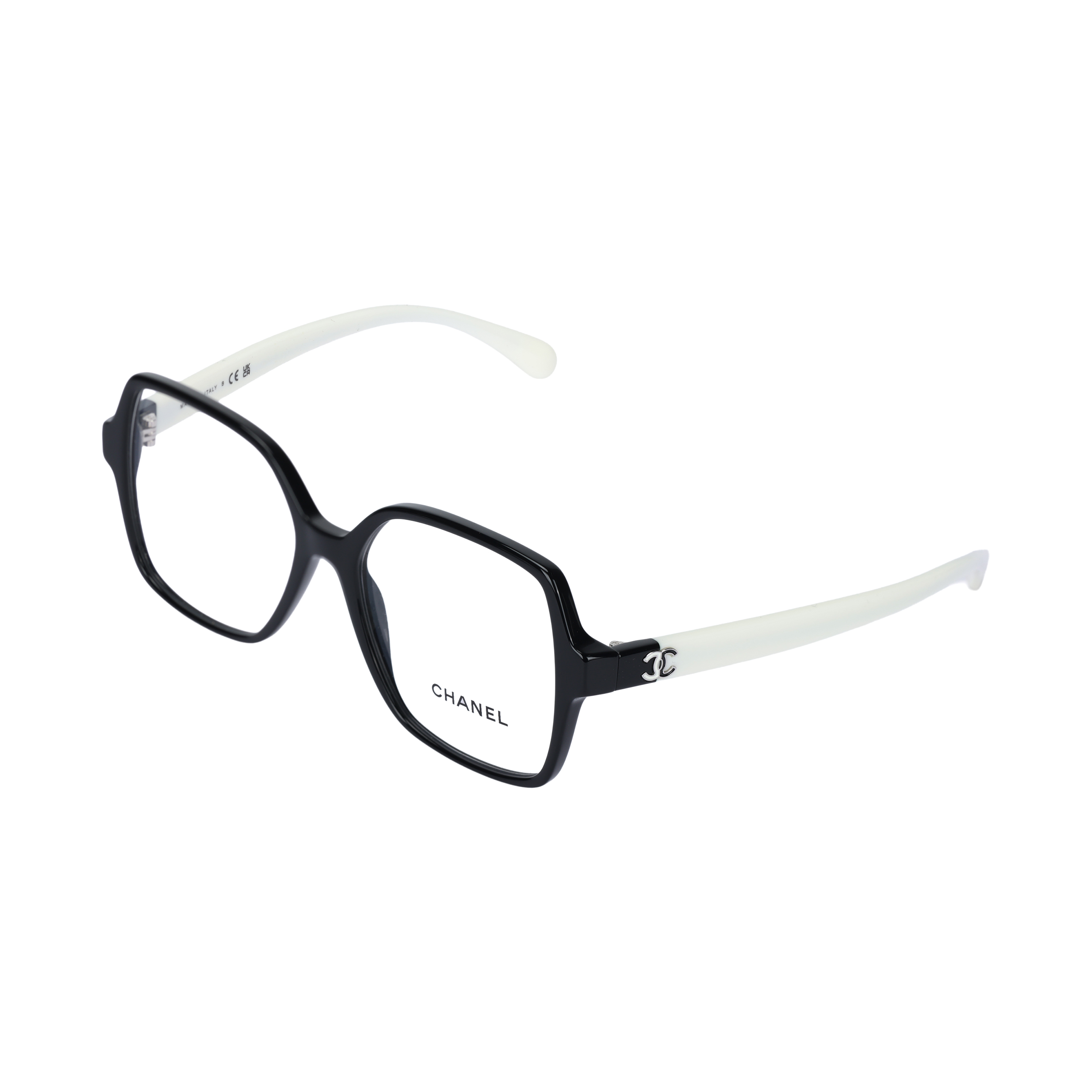 (Women) CHANEL  Black Irregular Frame Optical Glasses with Two-Tone Design. CH3473-1656
