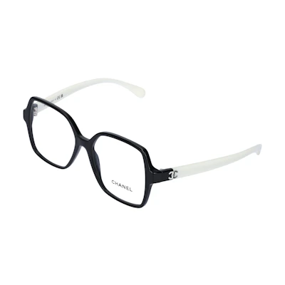 (Women) CHANEL Black Irregular Frame Optical Glasses with Two-Tone Design. CH3473-1656