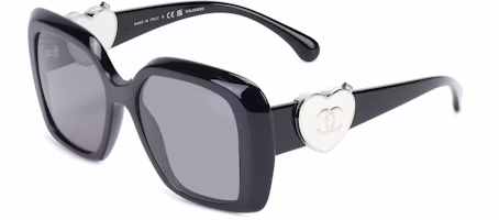 (Women) CHANEL Black Irregular Logo Engraved Acetate Sunglasses. CH5518C501T8 (Women) CHANEL Black Irregular Logo Engraved Acetate Sunglasses. CH5518C501T8