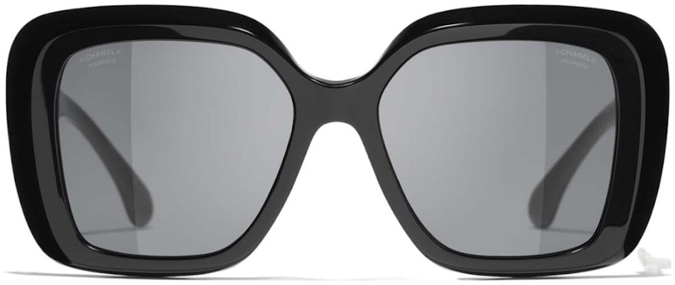 (W) 香奈儿 黑色不规则标志刻纹醋酸材质太阳镜 CH5518C501T8 Lookbook (W) 香奈儿 黑色不规则标志刻纹醋酸材质太阳镜 CH5518C501T8