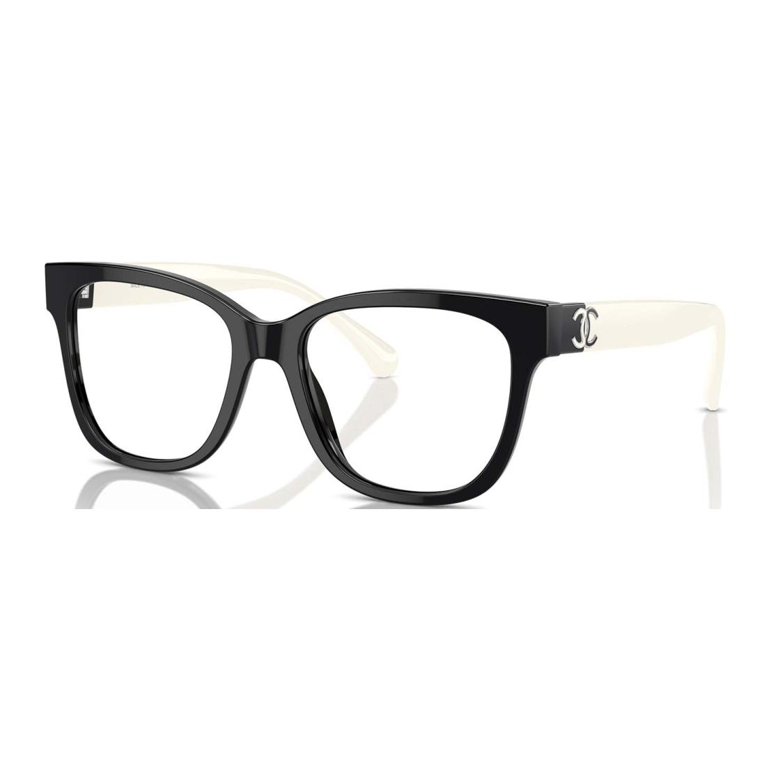 (Women) CHANEL  Black Irregular Optical Eyeglasses with Two-Tone Logo Design. CH3472