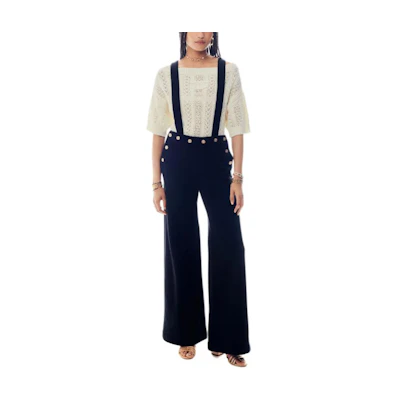 (Women) CHANEL Black Knit Jumpsuit with Button Detail - Spring/Summer 2024 P76224-V67500-94305