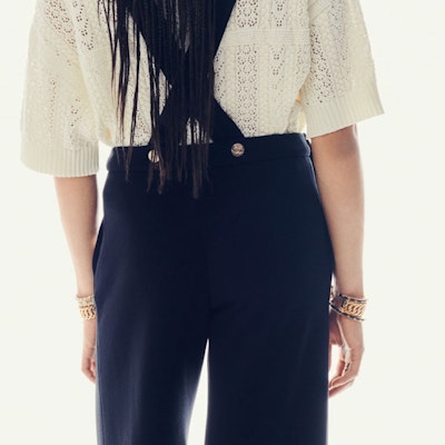 (W) 香奈儿 黑色针织连体衣带按钮细节 - 春夏2024 P76224-V67500-94305 Lookbook (W) 香奈儿 黑色针织连体衣带按钮细节 - 春夏2024 P76224-V67500-94305