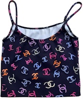 (Women) CHANEL Black Logo Print Casual Tank Top. P76775-V69112-NX049 (Women) CHANEL Black Logo Print Casual Tank Top. P76775-V69112-NX049