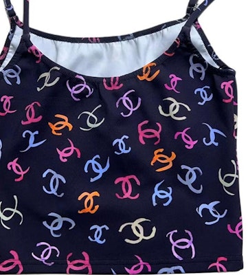 (W) 香奈兒 黑色印花休閒背心上衣 P76775-V69112-NX049 1