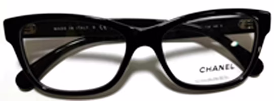 (Women) CHANEL Black Optical Glasses with Logo and Irregular Frame Design. CH3449B-C888 (Women) CHANEL Black Optical Glasses with Logo and Irregular Frame Design. CH3449B-C888