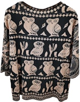 (Women) CHANEL Black Patterned Knit Pullover Top 3/4 Sleeves Casual Sweater P58160-K07640-MD738 (Women) CHANEL Black Patterned Knit Pullover Top 3/4 Sleeves Casual Sweater P58160-K07640-MD738