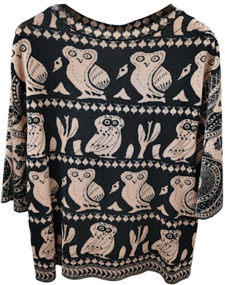 (Women) CHANEL Black Patterned Knit Pullover Top 3/4 Sleeves Casual Sweater P58160-K07640-MD738 Order (Women) CHANEL Black Patterned Knit Pullover Top 3/4 Sleeves Casual Sweater P58160-K07640-MD738