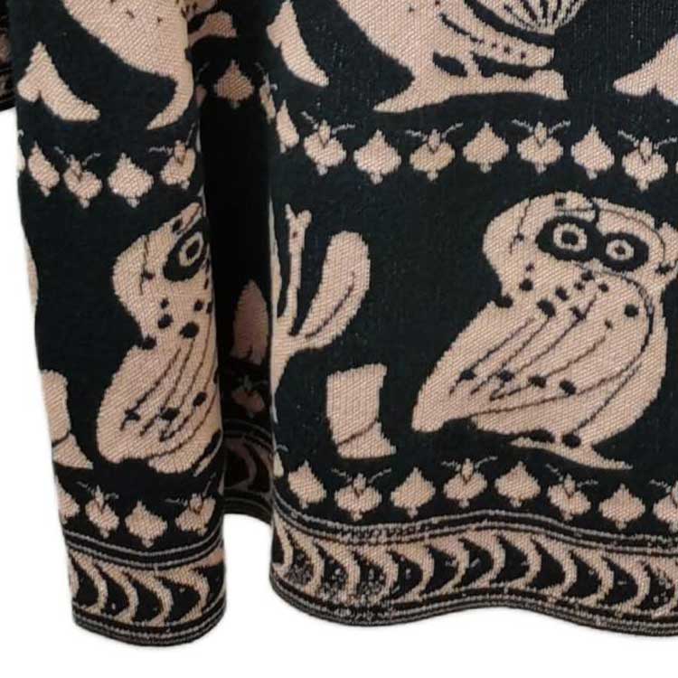 Shop (W) CHANEL Suéter Casual Negro de Punto con Estampado y Mangas 3/4. P58160-K07640-MD738