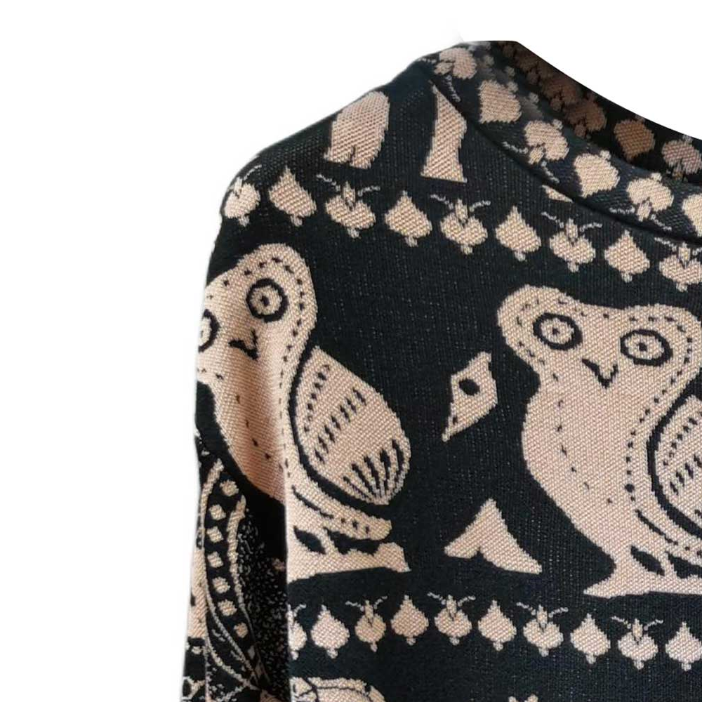 Details for (W) CHANEL Suéter Casual Negro de Punto con Estampado y Mangas 3/4. P58160-K07640-MD738