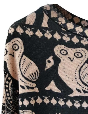 (Women) CHANEL Black Patterned Knit Pullover Top 3/4 Sleeves Casual Sweater P58160-K07640-MD738 Details for (Women) CHANEL Black Patterned Knit Pullover Top 3/4 Sleeves Casual Sweater P58160-K07640-MD738