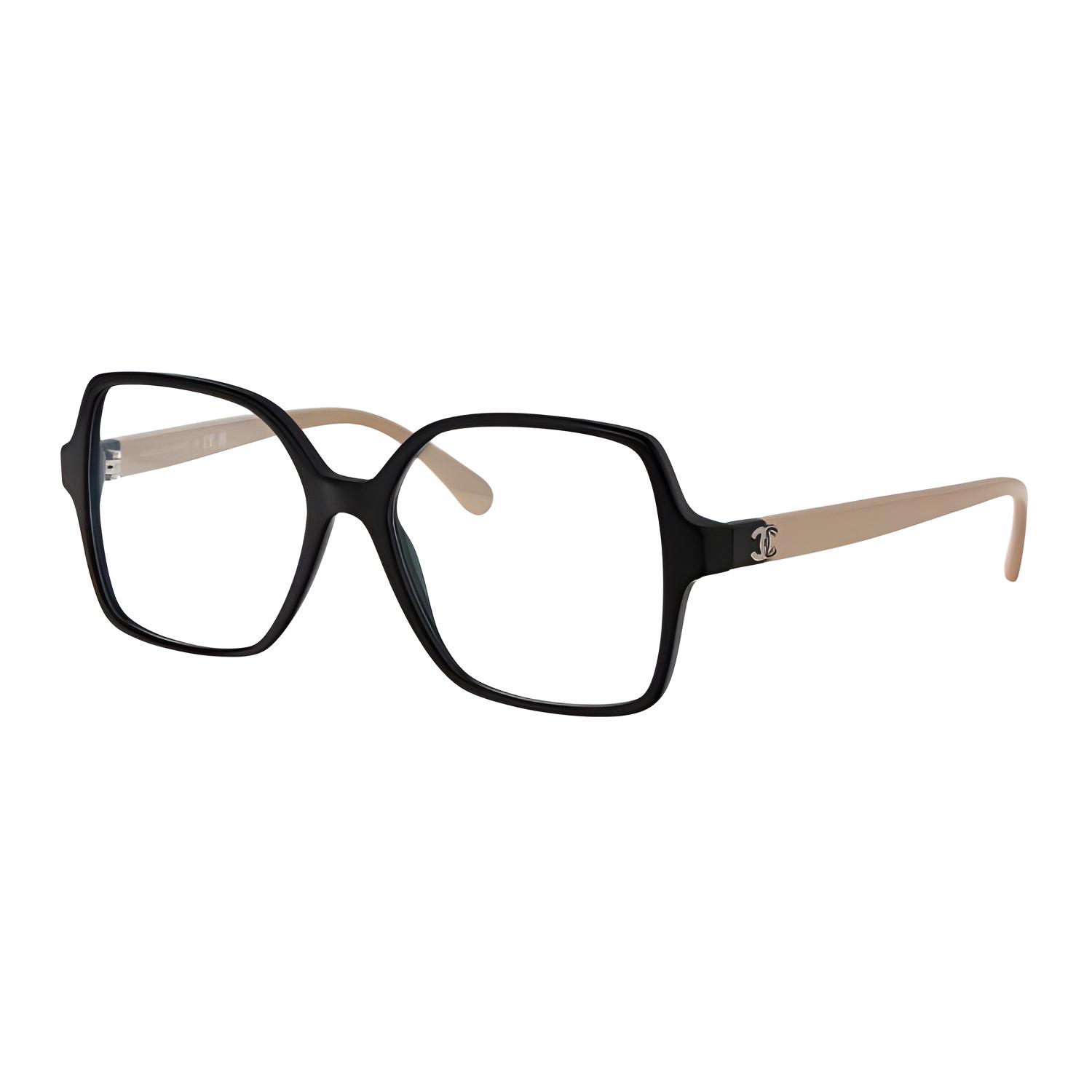 (Women) CHANEL  Black Square Optical Glasses with Colorblock Design. 0CH3473C534