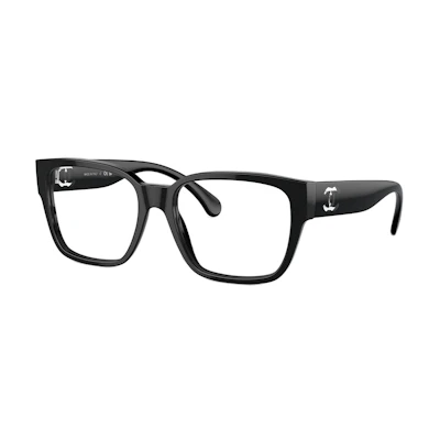 (Women) CHANEL Black Square Optical Glasses with Logo on Temples. CH3475-C501