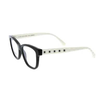 (Women) CHANEL Black Square Optical Glasses with Logo Detail. CH3443
