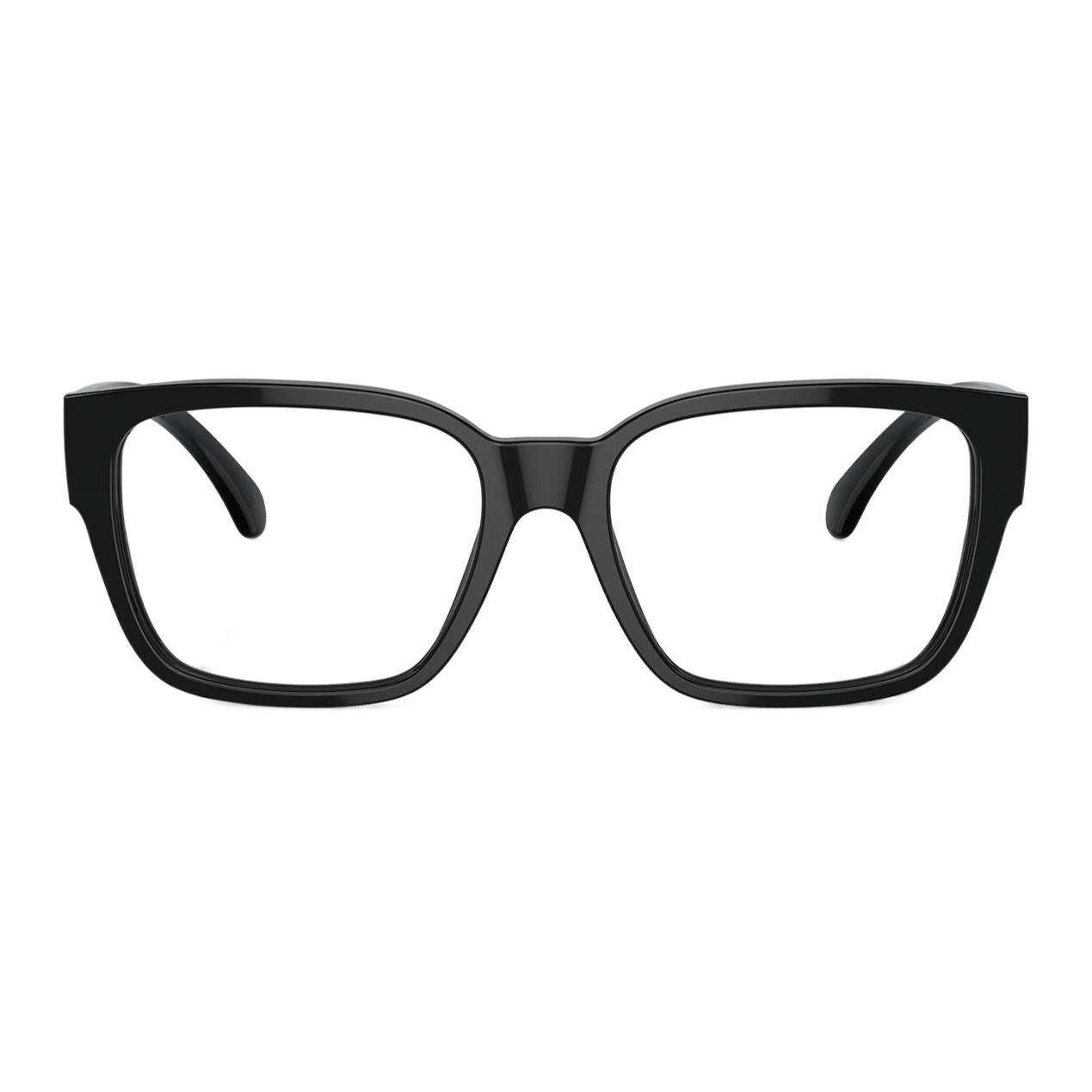 Lookbook (Women) CHANEL  Black Square Optical Glasses with Logo on Temples. CH3475-C501