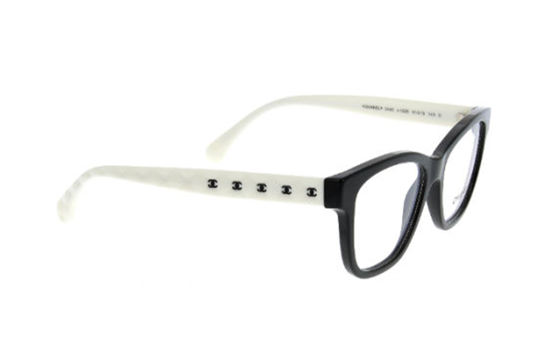 Lookbook (W) 香奈儿 黑色方形光学眼镜带标志细节 CH3443