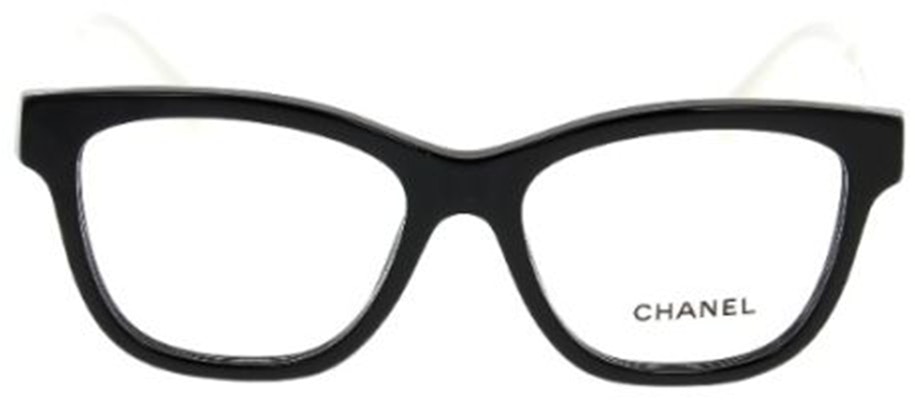 (W) 香奈儿 黑色方形光学眼镜带标志细节 CH3443 Shop (W) 香奈儿 黑色方形光学眼镜带标志细节 CH3443