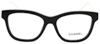 Shop (W) 香奈儿 黑色方形光学眼镜带标志细节 CH3443