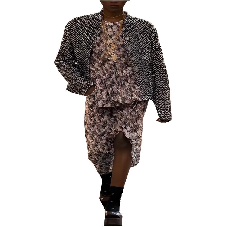 (Women) CHANEL  Black Tweed Colorblock Long Sleeve Jacket - Spring Summer 2023. P75219-V66764-NO617