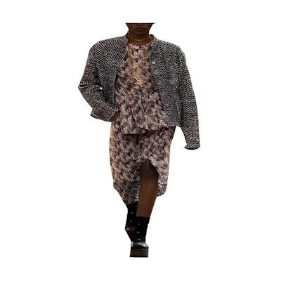 (Women) CHANEL Black Tweed Colorblock Long Sleeve Jacket - Spring Summer 2023. P75219-V66764-NO617