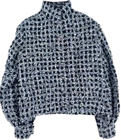 (Women) CHANEL Black Tweed Plaid Single-Breasted Casual Jacket P75229-V66762-NO615 (Women) CHANEL Black Tweed Plaid Single-Breasted Casual Jacket P75229-V66762-NO615