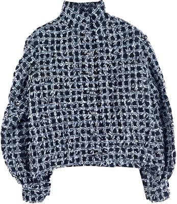 (W) シャネル ブラック ツイードチェック シングルブレスト カジュアルジャケット P75229-V66762-NO615 Buy (W) シャネル ブラック ツイードチェック シングルブレスト カジュアルジャケット P75229-V66762-NO615