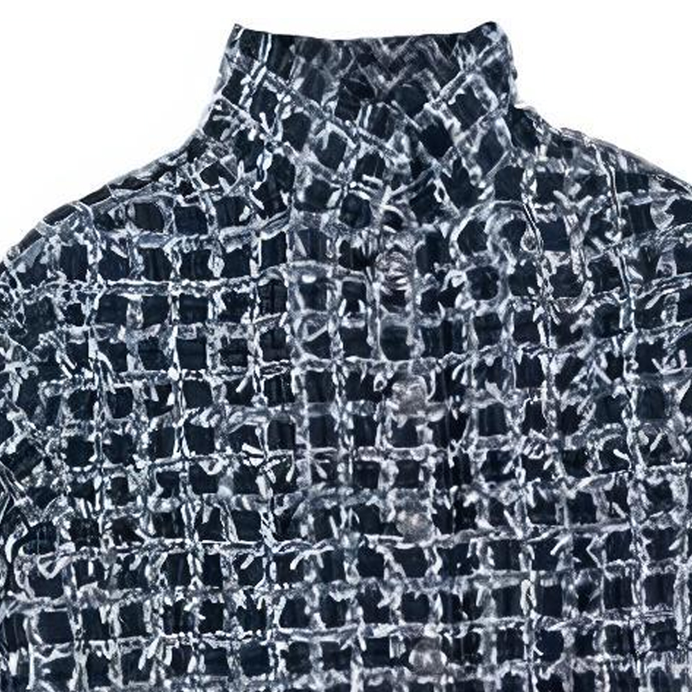 Lookbook (W) CHANEL Jaket Kasual Hitam Tweed Plaid Single-Breasted P75229-V66762-NO615