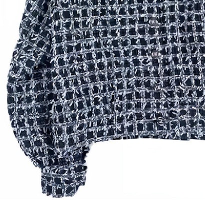 (W) シャネル ブラック ツイードチェック シングルブレスト カジュアルジャケット P75229-V66762-NO615 Purchase (W) シャネル ブラック ツイードチェック シングルブレスト カジュアルジャケット P75229-V66762-NO615