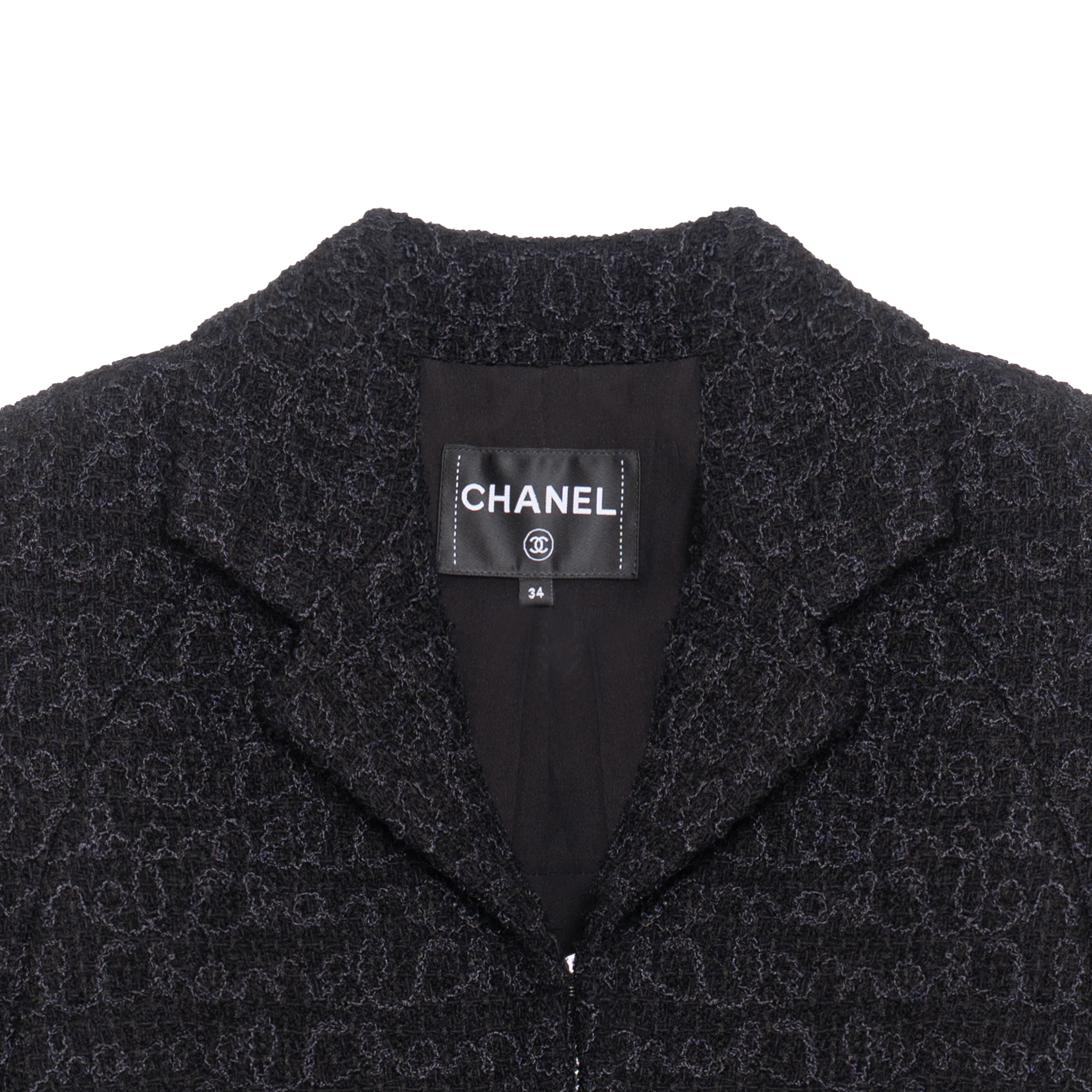 Shop (W) 샤넬 블랙 트위드 숏 재킷 - 은은한 코일 패턴. P75469-V67152-94305